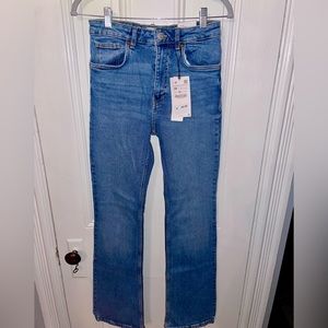 Zara Mid-Rise Full Length Flare Jeans